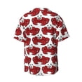 thumbnail image 6 of Lafuoo Cute Red Crab Pattern Men's Cuban Collar Short Sleeve Shirt, Button-Down Resort Beach Pocket Shirt-4X-Large, 6 of 7