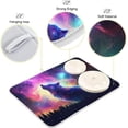 thumbnail image 4 of Wolf Galaxy Forest Dish Drying Mat for Kitchen Counter, Ultra Absorbent Reversible Microfiber Dishes Drying Rack Pad Heat-resistant Mats 18x24in Home Decor, 4 of 7