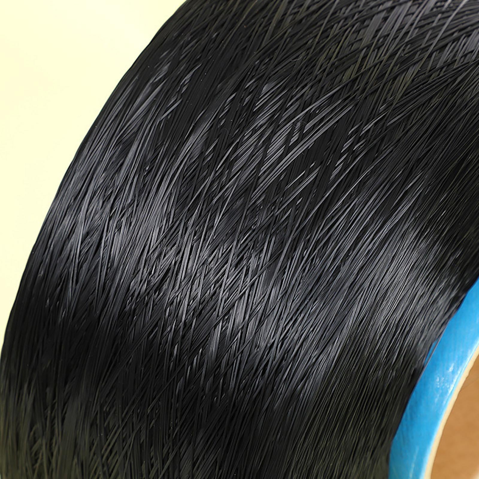 Sharprepublic Elastic String Elastic Bracelet String Cord Black Large Roll Spandex String for Craft Supplies DIY Braided Necklace 0.7mm 4500m