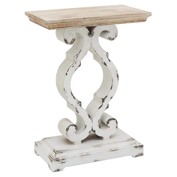 Rustic Farmhouse Accent End Table, Natural Wood Side Table Nightstand for Dinning or Living Room 19.75 x 11.75 x 27.5 Inches