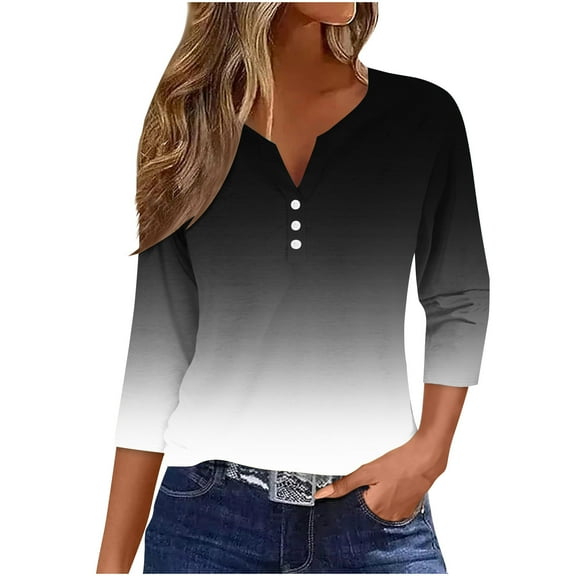 Women Blouse 3/4 Sleeve Petite, Womens Blouses for Work Professional Pink White Tees Slim Fit Womens Summer Tops Casual Purple Dry Fit Shirts for Women my orders