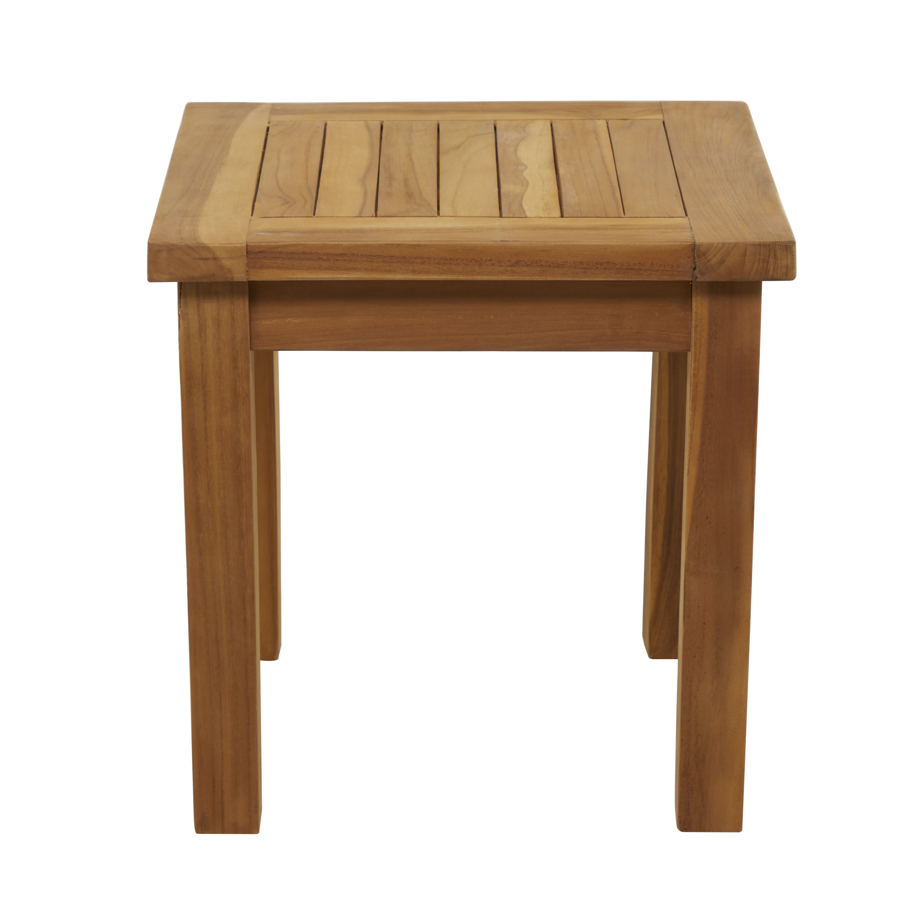 DecMode Brown Traditional Square Outdoor Wood Accent Table, 19"W x 18"H