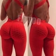 thumbnail image 5 of FITTOO Women Ruched Butt Lift Texture Bodysuit Yoga Fitness Backless Workout Gym Jumpsuits, 5 of 6