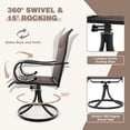 thumbnail image 6 of MELLCOM Swivel Outdoor Chairs Set of 2, High Back Padded Textilene Patio Dining Chairs with Metal Frame, All-Weather Outdoor Furniture Rocker, Brown, 6 of 7