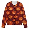 thumbnail image 4 of DHFJKG Cardigan Sweaters For Women Halloween Pumpkin Ghost Outerwear Tops Button Down Knit Sweater, 4 of 5