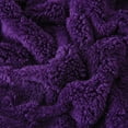 thumbnail image 5 of Fusion Deep Purple Fleece Throw Blanket 50”×60” for Couch Sofa Bed,Super Soft Cozy Plush Microfiber Flannel Blanket with 3D Checkered Design Lightweight for Adults,Woman,Girls, 5 of 6