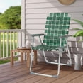 thumbnail image 5 of 2-Pack Aluminum Patio Dining Chairs Folding with Detachable Cup Holder, 21.3"D x 21"W x 36.6"H Webbed Beach Chair Folding Chair Outdoor Portable Camping Chair for Yard, Garden, Green, 5 of 5