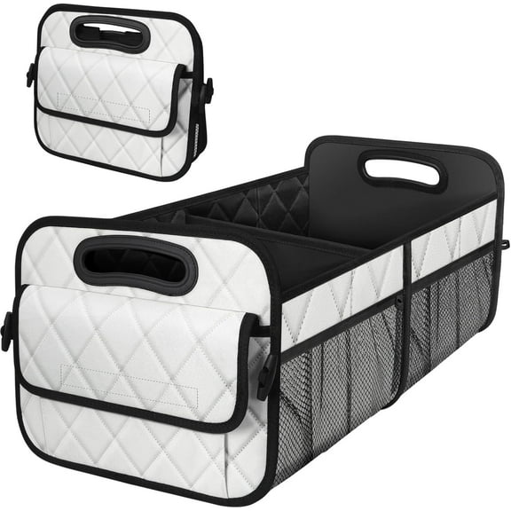 Deosk Car Trunk Organizer for SUV, Car Organizers and Storage with 6 Pocket, Car Accessories for Women/Men 50LWaterproof Polyester Trunk Organizer, Black