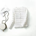 thumbnail image 1 of Pinghu down jacket  round neck thin lightweight solid color simple white duck down women‘s liner lightweight down jacket, 1 of 7
