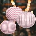 thumbnail image 6 of WIRESTER 10pcs Set Pink Chevron 10 inch Hanging Paper Lanterns Decorative Kit Round Paper Lanterns for Birthday Parties, Weddings, 6 of 7