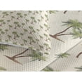 thumbnail image 3 of Ambesonne Hawaii Quilted Coverlet 3 Pcs, Simplistic Palms Pattern, Queen Size, Cream Cocoa and Khaki, 3 of 4
