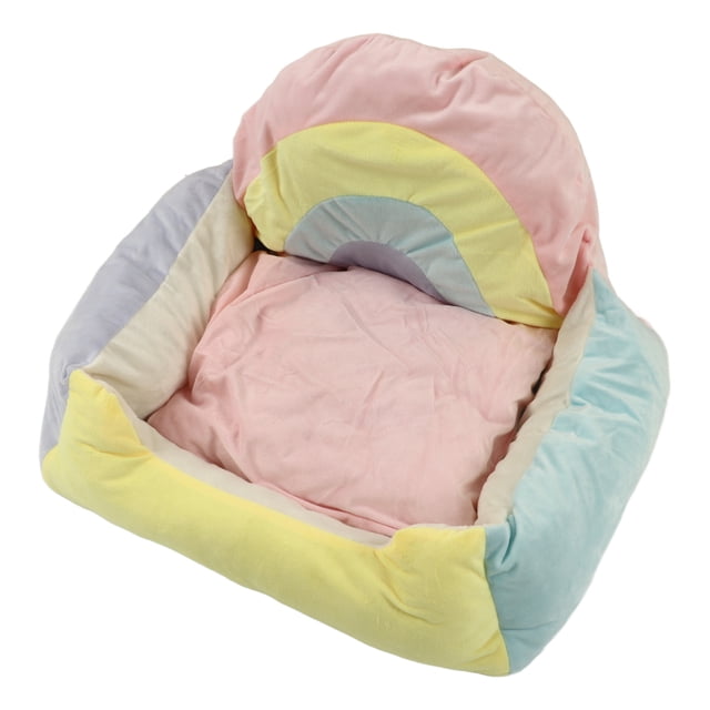 Nido de gato arcoíris disponible en las cuatro estaciones, diseño inferior resistente al deslizamiento, casa suave y cómoda para gatos, perros, mascotas, sofá para mascotas