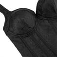 thumbnail image 4 of Women Corset with Straps Floral Jacquard Corset Gothic Corset Top Plus Size Shoulder Straps Tank Overbust Corset Bustiers Black XL, 4 of 5