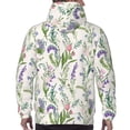 thumbnail image 7 of Pofeuu Wisteria Flower Print Mens Casual Hooded Collar Drawstring Hoodies Pullover Sweatshirts Casual Long Sleeve Shirts-Medium, 7 of 7