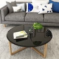 thumbnail image 2 of MAYEERTY 38.6" Round Tempered Glass Table Top, Beveled Polished Edge for Dining & Office, 2/5" Thick, Black, 2 of 9