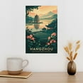 thumbnail image 3 of Vintage Hangzhou Cityscape Retro Chinese Tourism with Cultural Charm & Nature Print Poster, 3 of 8