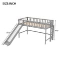 thumbnail image 2 of Harper & Bright Designs Twin Size Low Loft Bed with Slide, Wooden Twin Loft Bed Frame with High Guardrail for Bedroom, Gray, 2 of 11