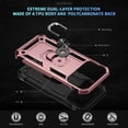 thumbnail image 6 of Dteck Case for iPhone 17 Pro Max,Military Grade Drop Impact Case 360 Metal Rotating Ring Kickstand Holder Armor Heavy Duty Shockproof Cover for iPhone 17 Pro Max ,Rosegold, 6 of 7