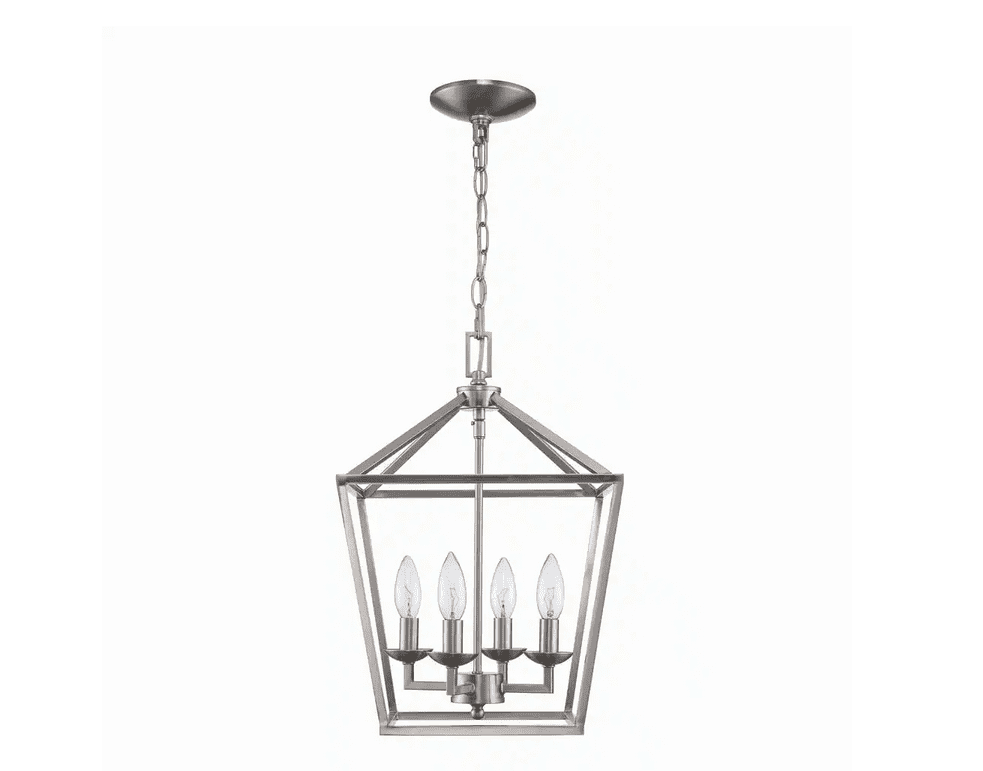 Weyburn 4Light Brushed Nickel Caged Farmhouse Chandelier for Dining