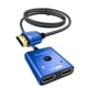 thumbnail image 1 of Conmutador HDMI 2x1 WARRKY 4K @60Hz con cable de 3.3 pies azul, 1 of 7