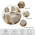 thumbnail image 4 of Tablecloth Waterproof Tablecloths Table Cloths for Kitchen Dining, Lines Square,55''x55'' - Beige, 4 of 7