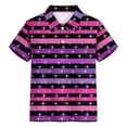 thumbnail image 4 of SUYIDA Boys Striped Polka Print Short Sleeve Casual Shirt With Chest Pocket Playwear Top For Toddler Youth Purple,5-6 Years, 4 of 4
