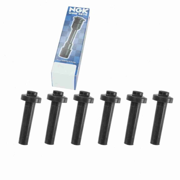 6 pc NGK 58909 Ignition Coil Boots for 02508 114031 2508 35-7002 36-2020 50007 50007-1 671-4049 702424 727424 SPB110 SPP47 SPP47E Direct Spark Plug Wire