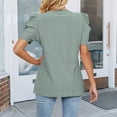 thumbnail image 4 of Askfv Women's T Shirts V Neck Puff Sleeve Summer Shirt Tops Casual Tshirts, 4 of 6