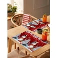 thumbnail image 4 of Christmas Red Placemats Set of 6, Cotton Linen Snowflake Cute Snowman Table Mats Non-Slip Washable Xmas Tree Red Christmas Balls Ornaments Placemat for Xmas Dining Kitchen Table Decor, 4 of 8