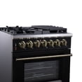 thumbnail image 5 of Forno Massimo 30-Inch Freestanding Dual Fuel Range in Black with Antique Brass Accessories, 4 Burners, 4.32 cu. ft. Convection Oven, 5 of 12