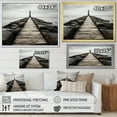 thumbnail image 4 of Designart "Monochrome Pier On The Horizon" Coastal Pier Floater Framed Wall Art Living Room, 4 of 5