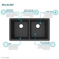 thumbnail image 7 of Elkay ELGU3322MB0 Quartz Classic 33" Undermount Double Basin Quartz Composite Kitchen Sink, 7 of 7