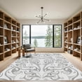 thumbnail image 2 of ODIKA 5'x7' Machine Washable Non-Slip Area Rug, Sophisticated Abstract Design Featuring Flowing High Traffic Rug, White, 927033, 2 of 7