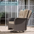 thumbnail image 6 of Kullavik 4 Pieces Patio Swivel Rocker Wicker Chairs Set – Outdoor Swivel Rocking Chairs with Thickened Cushions, All-Weather Wicker Patio Furniture Conversation Set for Garden, Deck, Backyard,Khaki, 6 of 9