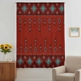 thumbnail image 3 of Red Boho Sheer Curtains 45 Inches Long, Vintage Ethnic Tribe Abstract Art Retro Light Filering Curtains, Breathable Simi Curtain Privacy Drapes for Kitchen Bathroom Lightweight Small Window Treatment, 3 of 9