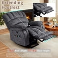 thumbnail image 2 of EPICOZY Large Power Lift Recliner Chair for Elderly Big Tall Man, Overstuffed Heated Massage Wide Electric Recliners with Extended Footrest, 2 Remote Controls, Side Packets & USB Ports, Fabric Grey, 2 of 7