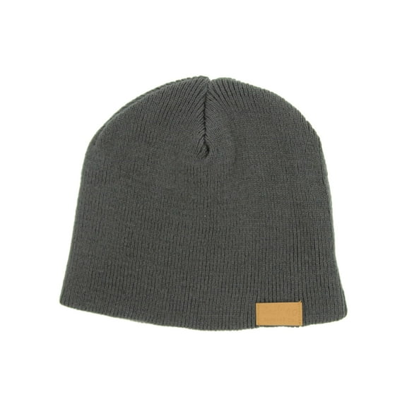 Four Seam Cuffless Beanie Unisex Grey Thick and Warm Knit Winter Hat by Back 40