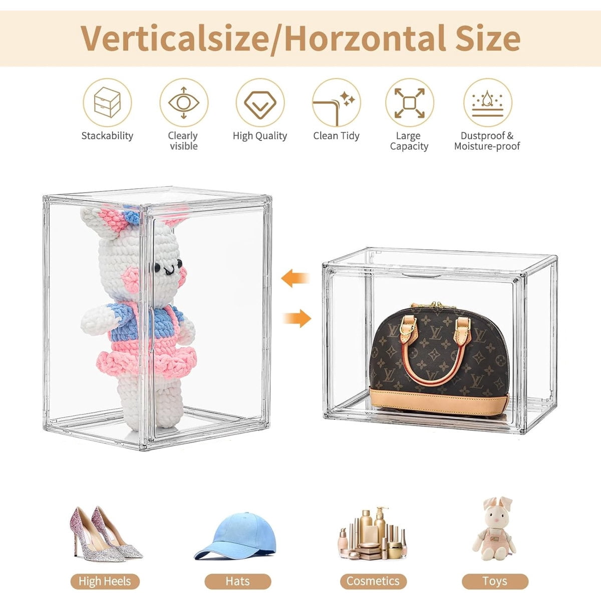 Colourtree 11.81'' H X 15.75'' W X 9.84'' D Clear Handbag Storage Organizer with Sturdy Structure 1 Pack