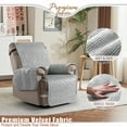 thumbnail image 5 of Timeles 100% Waterproof Recliner Covers, Velvet Recliner Chair Covers with Pockets, 1 Seat Recliner Sofa Covers for Kids & Pets (1 Seater 23", Light Gray), 5 of 7