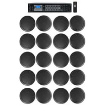 Rockville Commercial Receiver 20 6.5" 2Way Black Ceiling Speakers 4 Hotel/Office