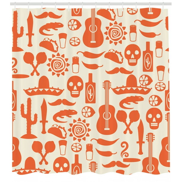 Mexican Shower Curtain Ethnic South, Mexican Style Shower Curtain