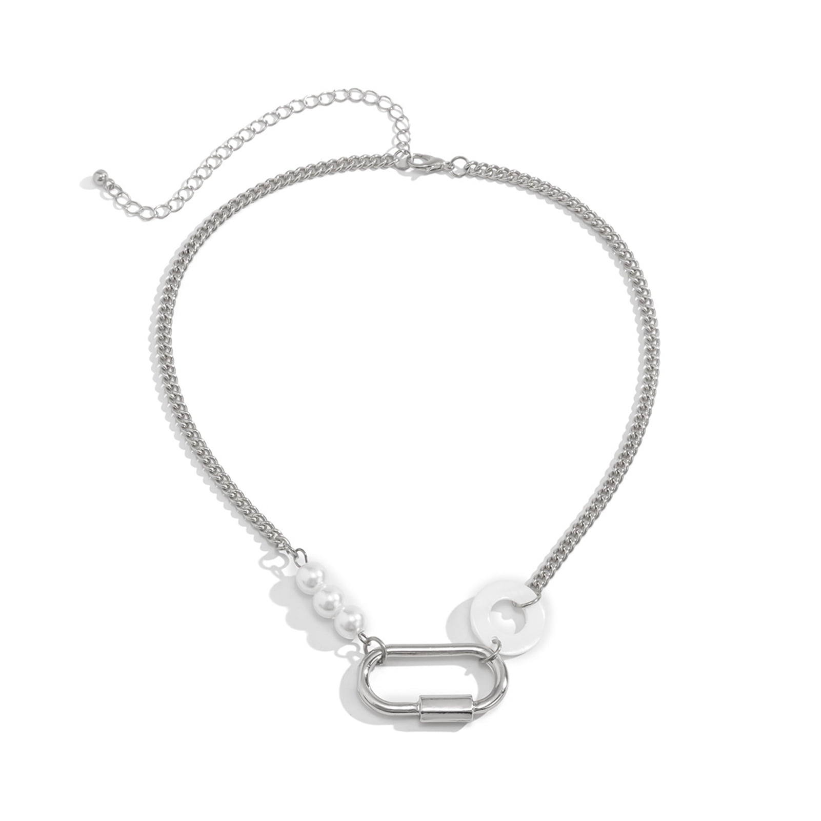 1 x Beautiful & Elegant Pearl Diamonte Necklace Set Silver & Gold Free Gift Box 