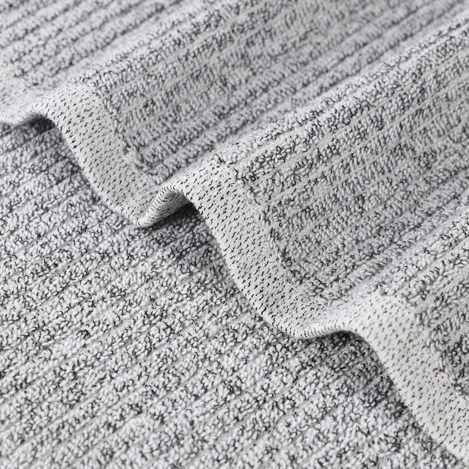 Superior Destin Viscose 12 Piece Cotton Blend Face Towel Set, Medium Weight Soft Towels, Charcoal