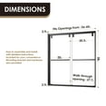 thumbnail image 4 of Caspar 60" W x 58" H By Pass Semi Frameless Tub Door in Matte Black with Clear Glass, 4 of 4
