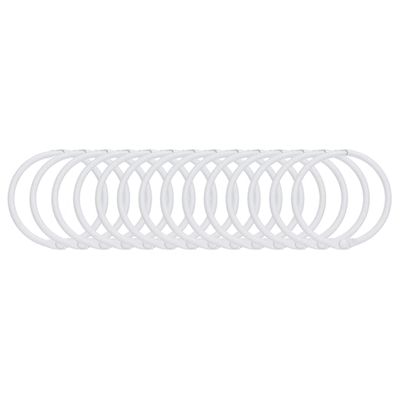 Uxcell 14pcs Shower Curtain Rings, 1.5 Inch Round Snap Shower Curtain Hooks for Curtain Rods, White