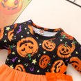 thumbnail image 3 of ibiyuan Halloween Dresses Toddler Ruffle Halloween Outfit Girl Cute Print Girl Clothes Puff Sleeve Tulle Dress Halloween Dress Party, 3 of 3