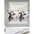 thumbnail image 5 of Cow Flower Tier Curtains 36 Inch Length,Sheer Curtains for Bedroom Living Room Window Farmhouse Cattle Botanical Butterfly Floral Voile Drapes Kitchen Curtains Small Half Window 27.5"x36" 2 Panels, 5 of 7