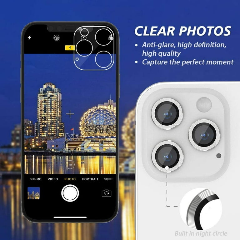 CloudValley for iPhone 12 Pro Max Camera Lens Protector, Premium Tempered  Glass Film Aluminum Alloy Camera Ring Cover Protection Fit for iPhone 6.7