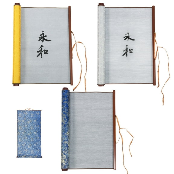 3Pcs Reusable Calligraphy Cloth Scroll Style Water Writing Cloth Chinese Calligraphy Practicing Tool for Home School No Ink Needed