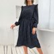 thumbnail image 4 of Vestidos Para Mujer Vestidos de Otoño Moda Manga Larga Cuello Redondo Estampado de Lunares Volantes Vestido Informal Con Botones Odeerbi  ODB133016, 4 of 9